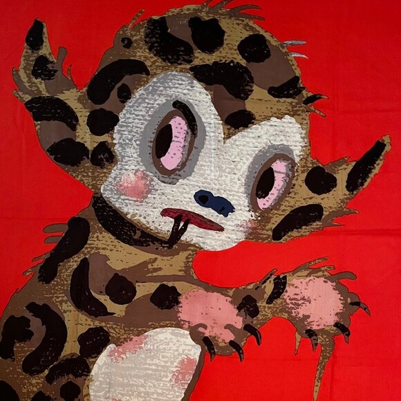 Coach X Gary Baseman Buster Le Fauve Wool Oversized Square Scarf - Authentic - Picture 1 of 10